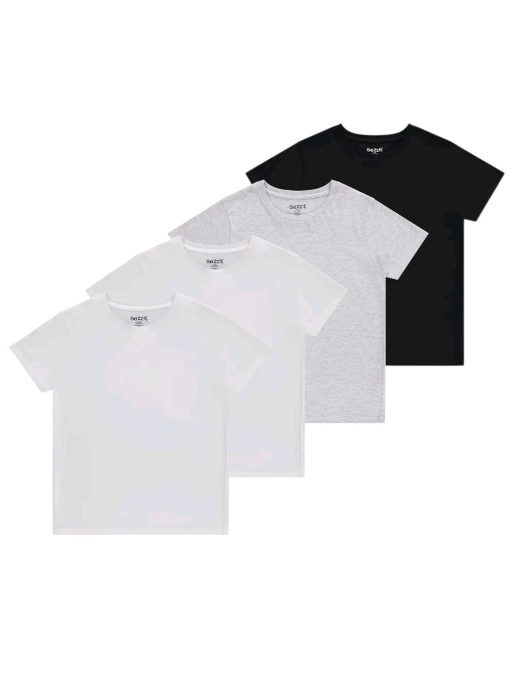 George Kids 4-Pack Short Sleeve Crew Neck Tees - Black, White, Grey